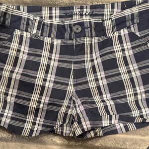 Maurices Navy and White Plaid Women's Shorts